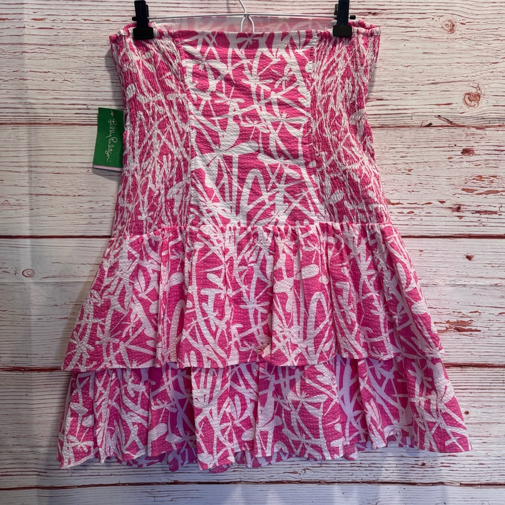 NWT Lilly Pulitzer Elinor Dress in Hotty Pink Light My Fire Sz L - Picture 11 of 14
